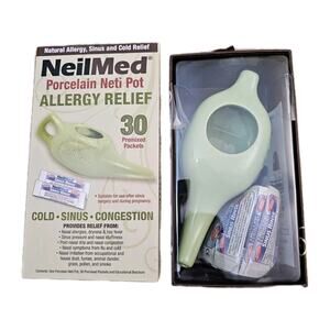 Neilmed Porcelain Neti Pot w/ 30 premixed packets EXP 2022
